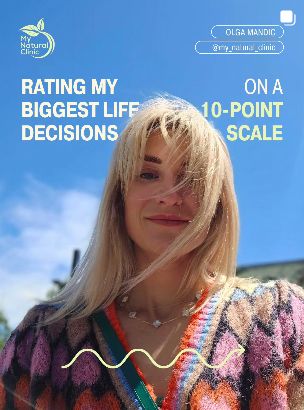 Olga Mandic 'rates her biggest life decisions' on her Instragram.